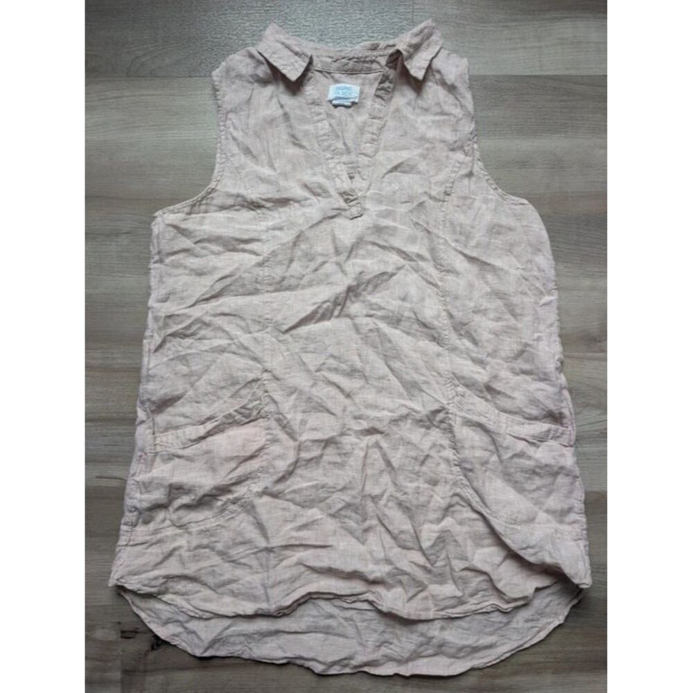 Sigrid Olson Beige Linen Mini Dress, Medium (D1)